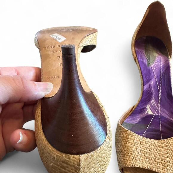 Kate Spade espadrille heels sz 7.5 B shoe resort brunch date pool beach - Picture 4 of 8